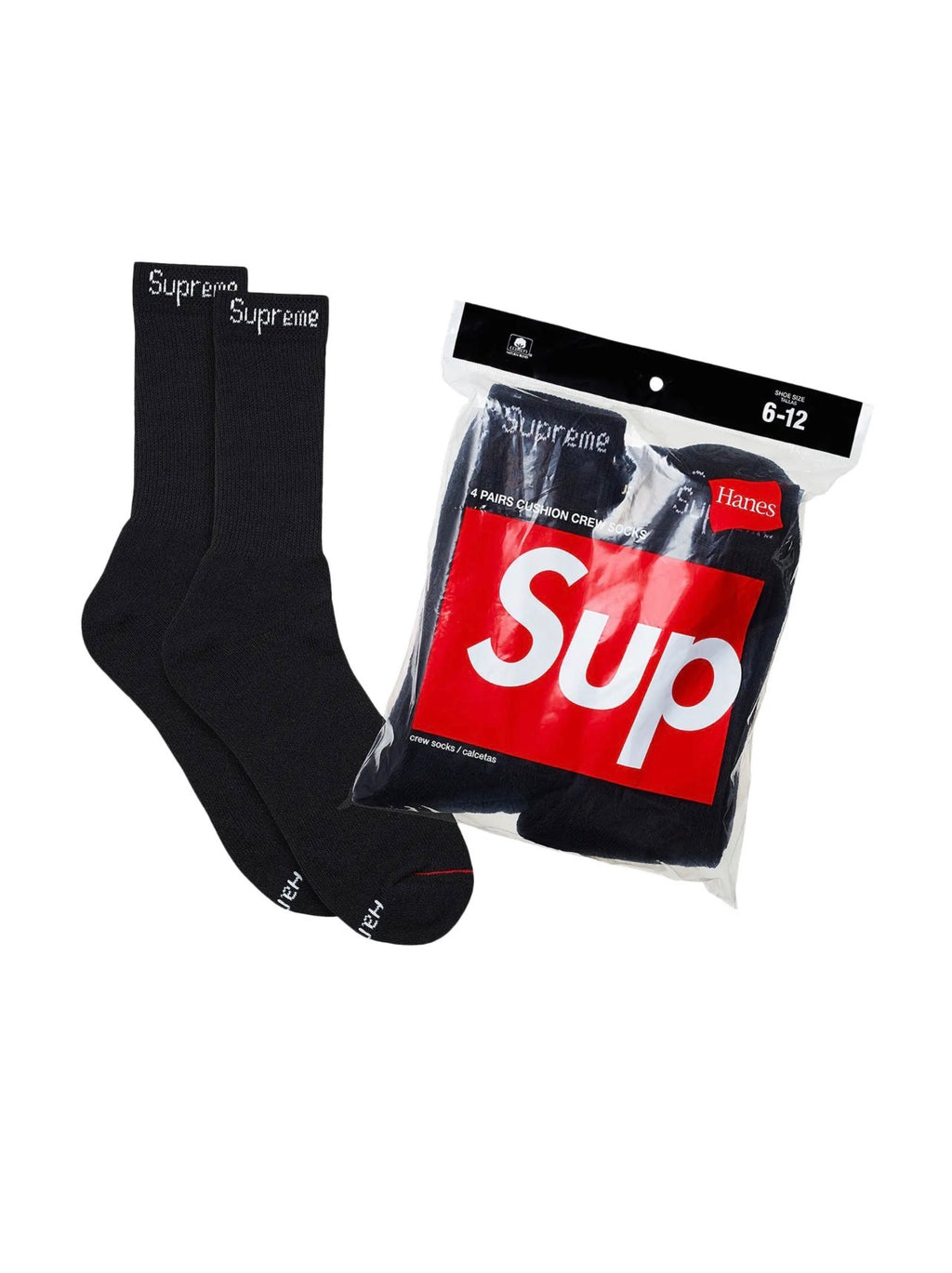Hanes Crew Socks (4 Pack) "White"